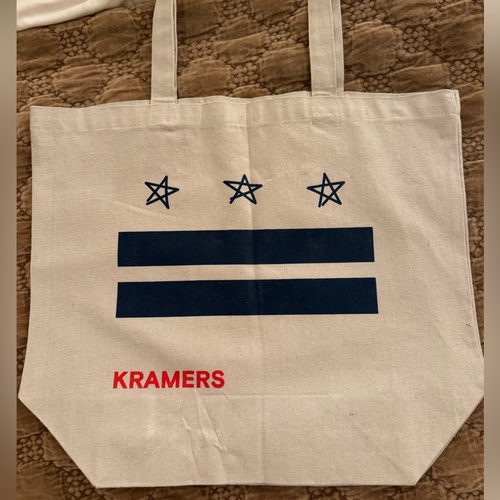 Kramers Canvas Tote Bag with Stars and Stripes Design